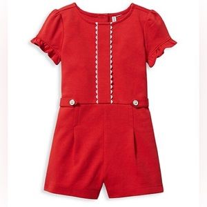 Janie and Jack Red Ruffle Sleeve Romper